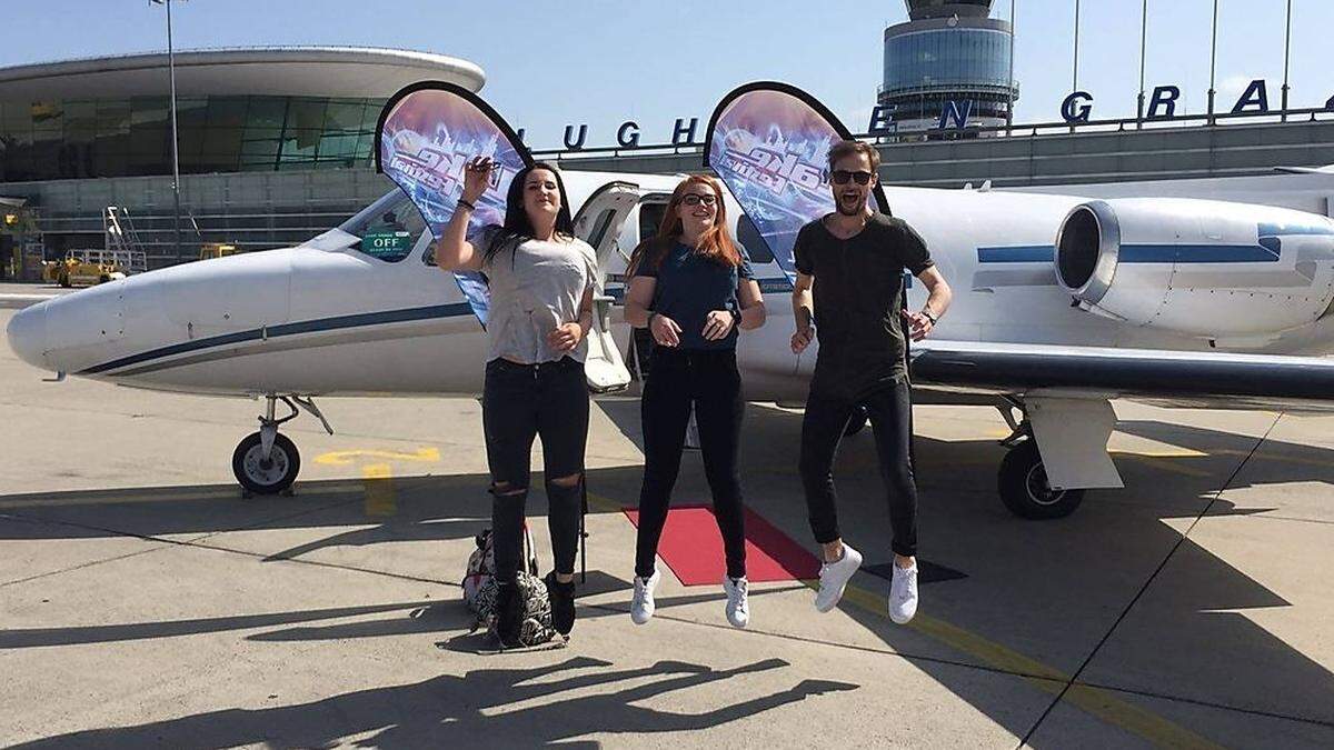 Absprung vor dem Abflug: Jennifer Steinmair, Pia Daubner, Benny Hörtnagl