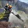 Im Bereich der Mittelstation der Zipline am Stoderzinken war der Brand ausgebrochen
