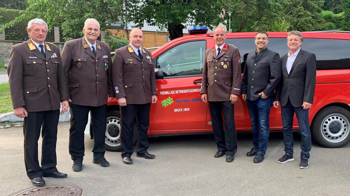 Reinhard Leichtfried, Rudolf Binder, Jürgen Rachwalik, Markus Krall, Enzo Zadra und Gert Pfleger (von links)