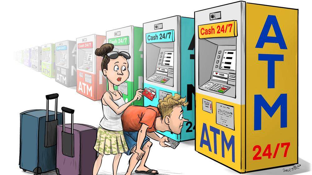 Wer im Ausland einen Geldautomaten benutzt, sollte bei den Spesen genau hinsehen