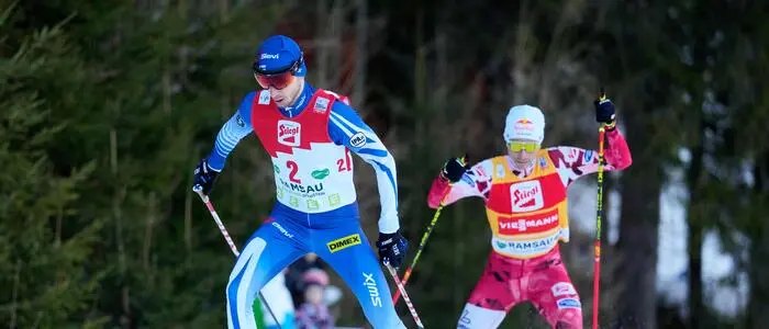 Trägt weiter Gelb: Johannes Lamparter (rechts)