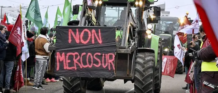 Französische Landwirte protestierten bis zuletzt gegen das Abkommen