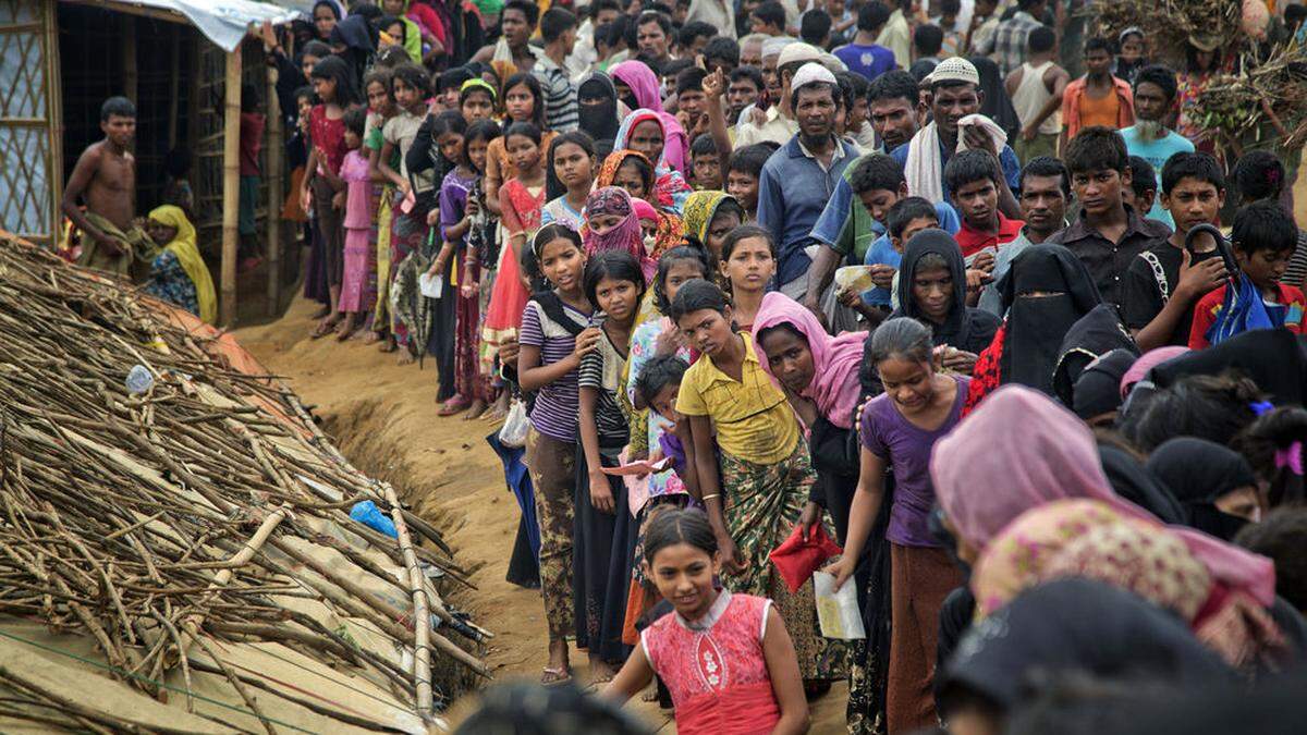 In einem Flüchtlingslager in Ukhiya, Bangladesh