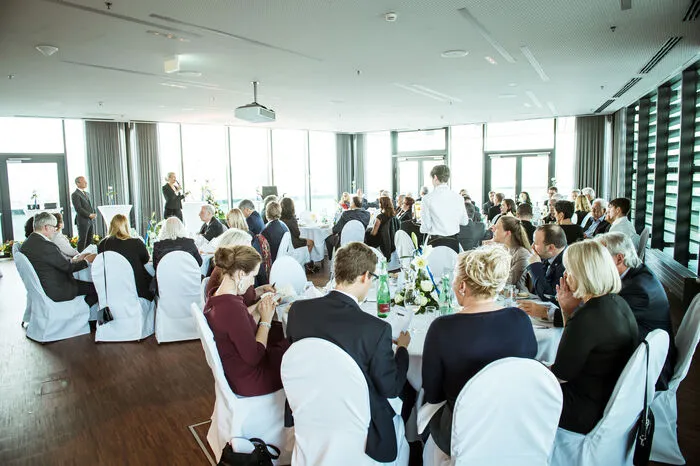 Ort der Veranstaltung: der exklusive Skyroom im 14. Stockwerk des Styria Media Centers in Graz.