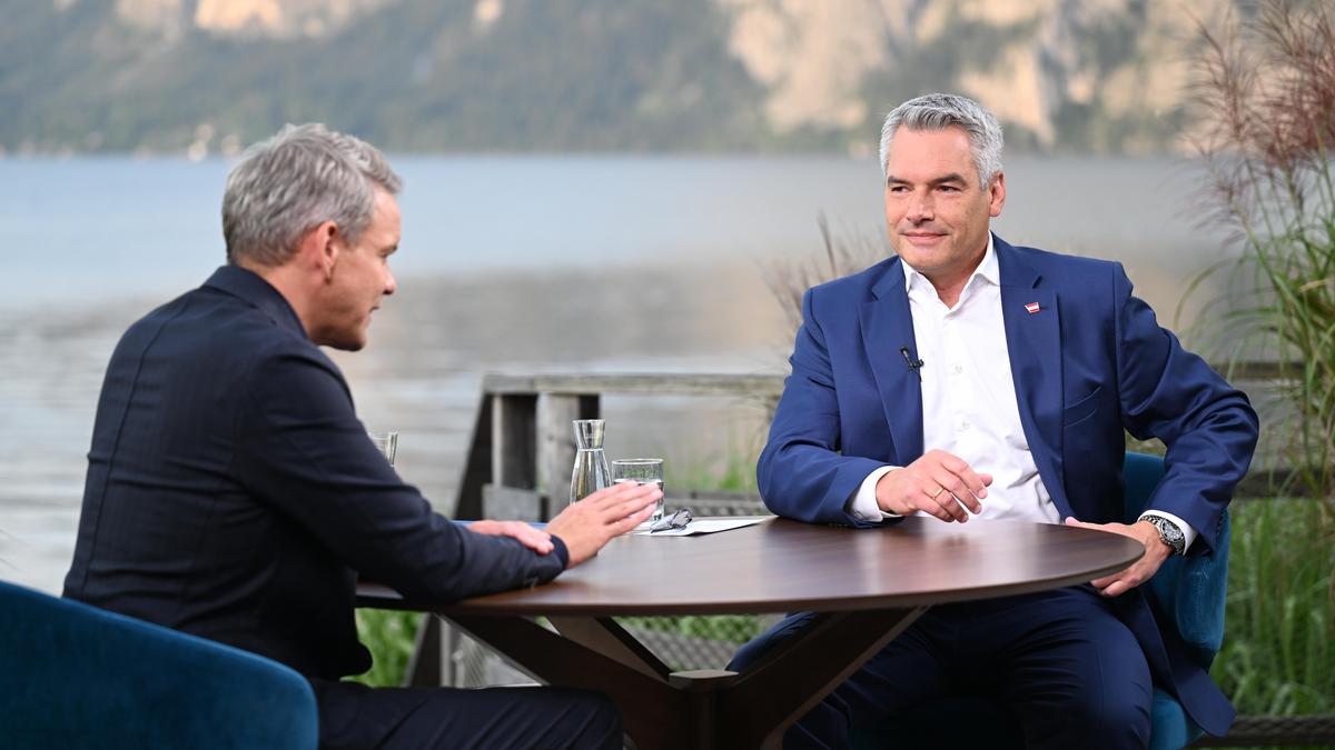 Karl Nehammer im ORF-Sommergespräch mit Martin Thür