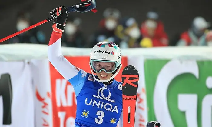 Michelle Gisin gewann erstmals ein Weltcup-Rennen