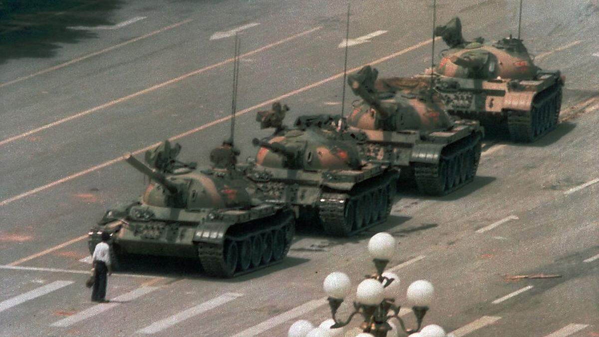 Der &quot;Tank Man&quot; von Charlie Cole am 5. Juli 1989