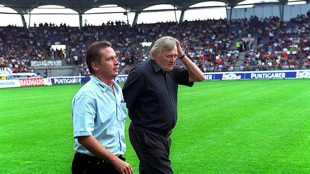 Werner Gregoritsch und Ivica Osim vor einem Derby 2001