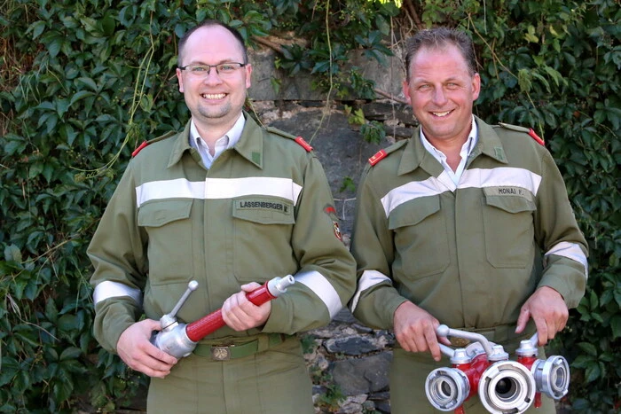 FF-Kommandant Friedrich Monai und sein Stellvertreter Mathias Lassenberger (am Foto von rechts) hatten ein tolles Fest auf die Beine gestellt.