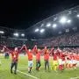 ABD0214_20180602 - KLAGENFURT - ÖSTERREICH: das ÖFB Team feiert den 2:1 Erfolg über Deutschland während des freundschaftlichen Fußball-Länderspiels Österreich gegen Deutschland am Samstag, 2. Juni 2018, im Wörthersee-Stadion in Klagenfurt. - FOTO: APA/EXPA/JOHANN GRODER