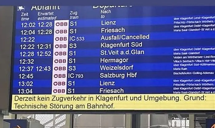 Betroffen war der Bereich Klagenfurt und Umgebung 