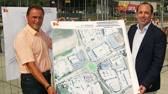 Straßenbaulandesrat Helmut Bieler und Baudirektor Wolfgang Heckenast 