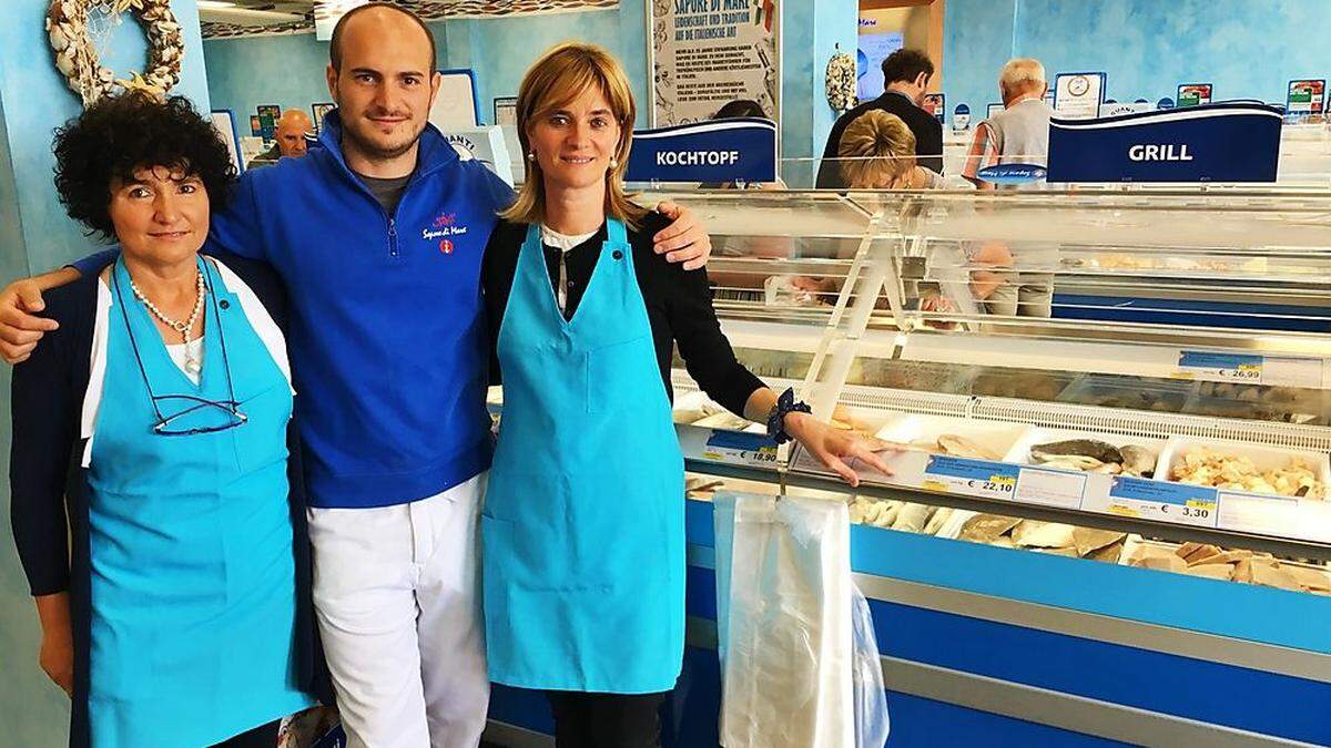 Gagno mit seiner „Famiglia“ Edi Gardenal und Maria Teresa Bressa