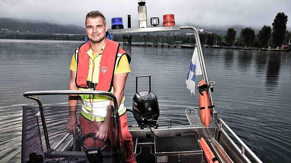Stefan Pötscher ist seit neun Jahren bei der Wasserrettung am Längsee im Einsatz