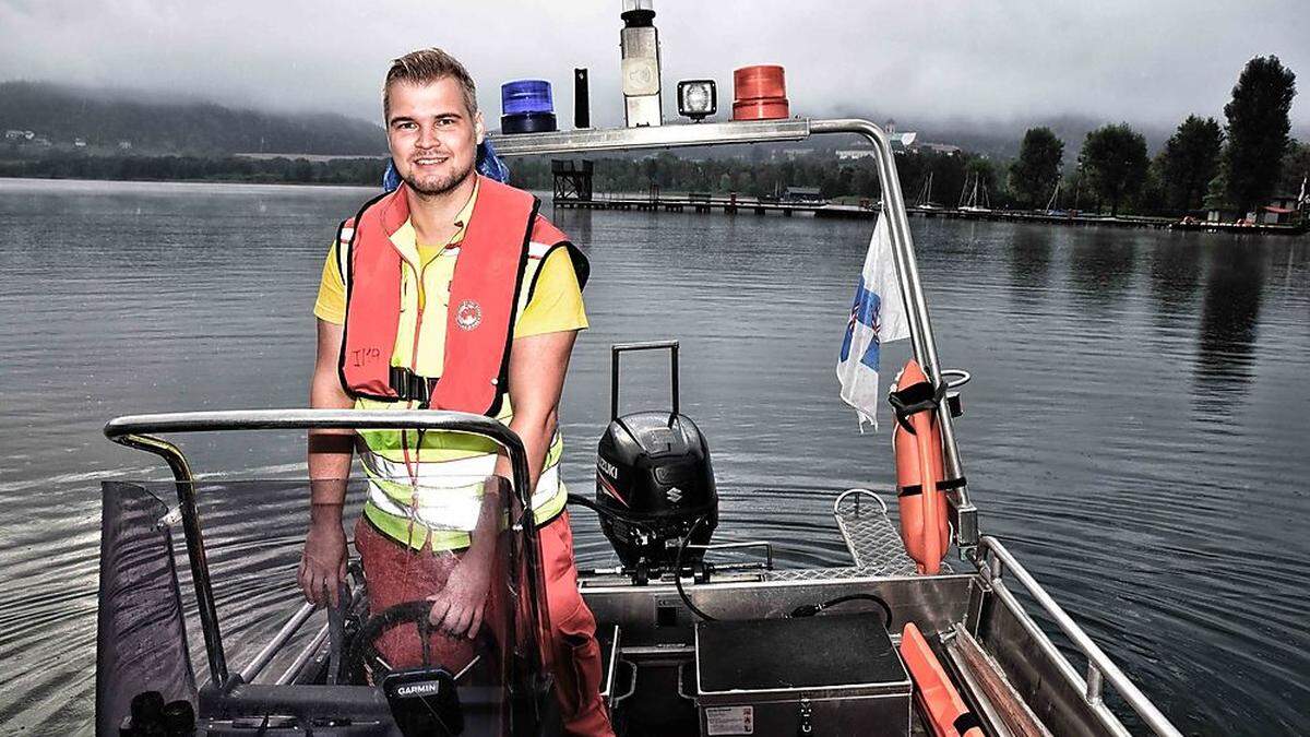 Stefan Pötscher ist seit neun Jahren bei der Wasserrettung am Längsee im Einsatz