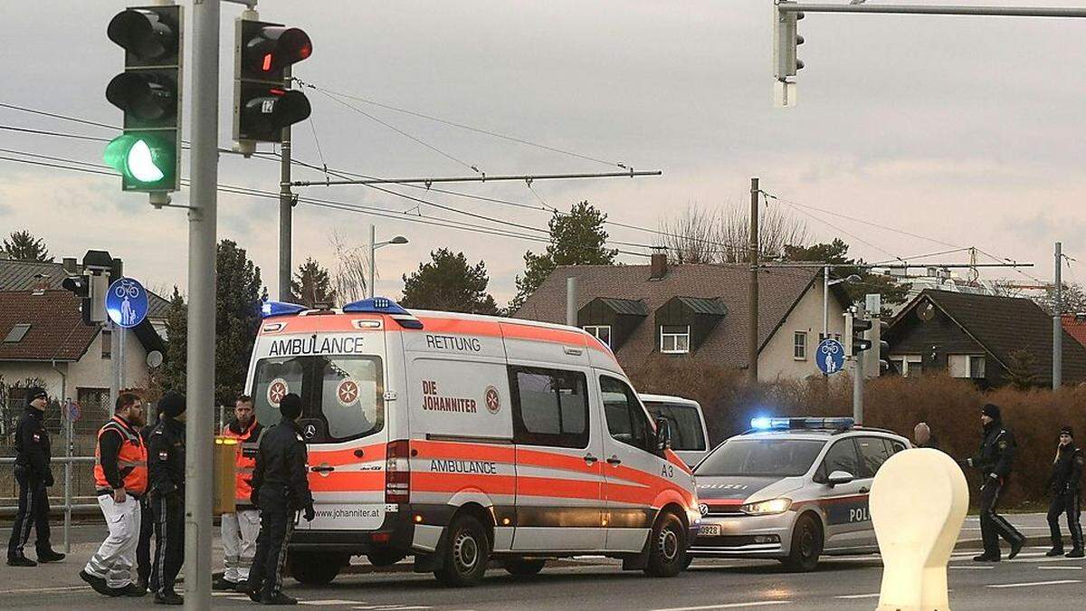 Die Unfallstelle in Wien-Floridsdorf