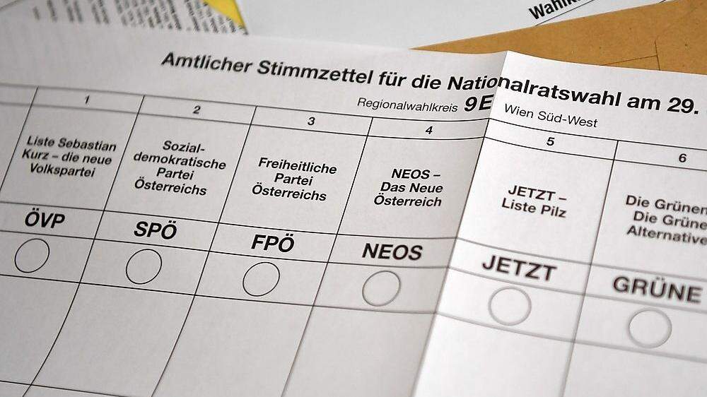 Stimmzettel der Nationalratswahl Ende September 2019