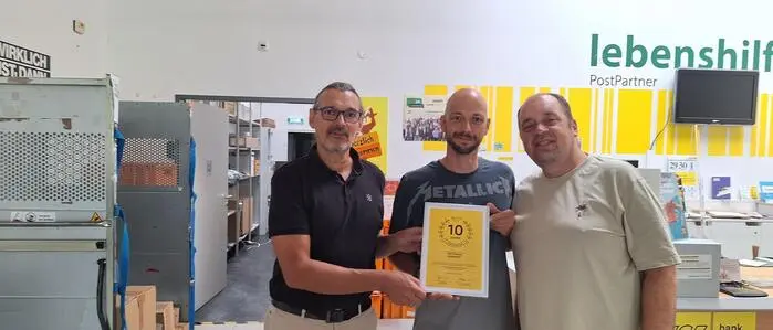 Die Österreichische Post ehrte südoststeirische Postpartner-Betriebe zum zehnjährigen Bestehen