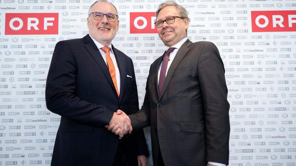 Der designierte ORF-Landesdirektor in der Steiermark Gerhard Koch mit Generaldirektor Alexander Wrabetz