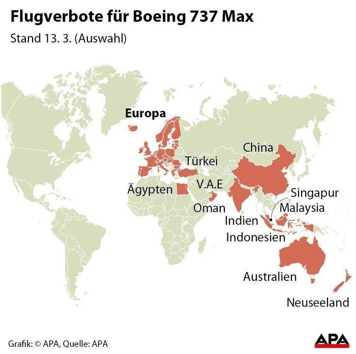 Flugverbote für Boeing 737 Max 