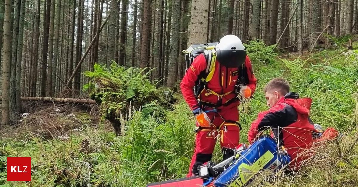 Rettung-per-Hubschrauber-Von-umst-rzendem-Baum-getroffen-Forstarbeiter-schwer-verletzt