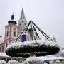 Winterlandschaft Hochsteiermark Schnee Mariazell Basilika Riesen Adventkranz