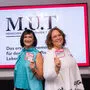 Herausgeberin und WB-Direktorin Sylvia Gstättner und Chefredakteurin Isabella Schöndorfer beim Launch des M.U.T. Online-Magazins