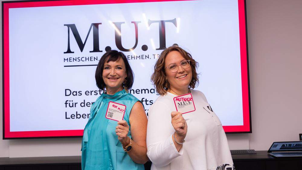 Herausgeberin und WB-Direktorin Sylvia Gstättner und Chefredakteurin Isabella Schöndorfer beim Launch des M.U.T. Online-Magazins
