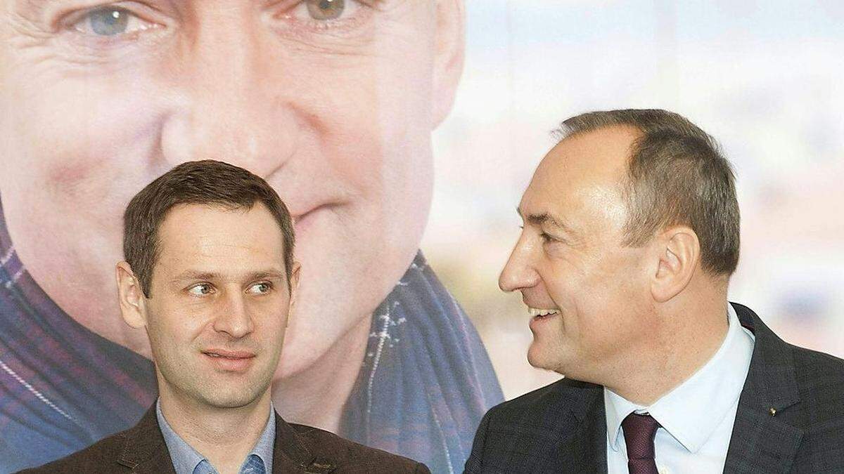 Das FPÖ-Spitzenduo Armin Sippel und Mario Eustacchio