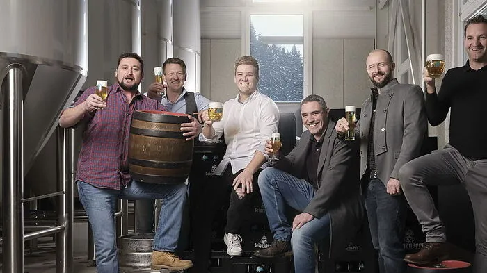 Die Geigenseer-Gesellschafter v. l. n. r.:  Reinhard Juffinger, Matthias Fröhleke, Bastian Stolz, Patrick Rainer, Günther Rainer, André Rainer