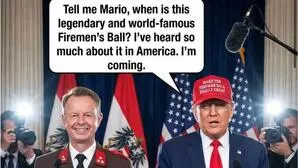 Mit diesem KI-generierten Bild warb Mario Abl auf Facebook für den Trofaiacher Feuerwehrball