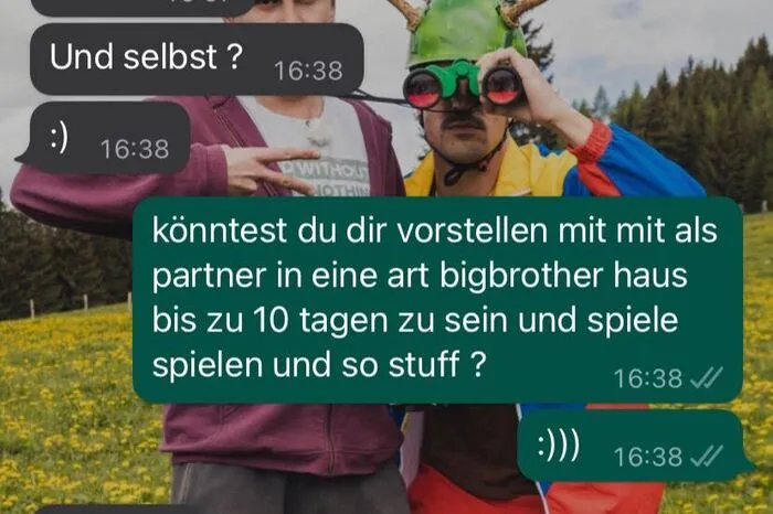 Mit dieser Konversation startete das Forsthaus-Abenteuer von Lev und Luis.