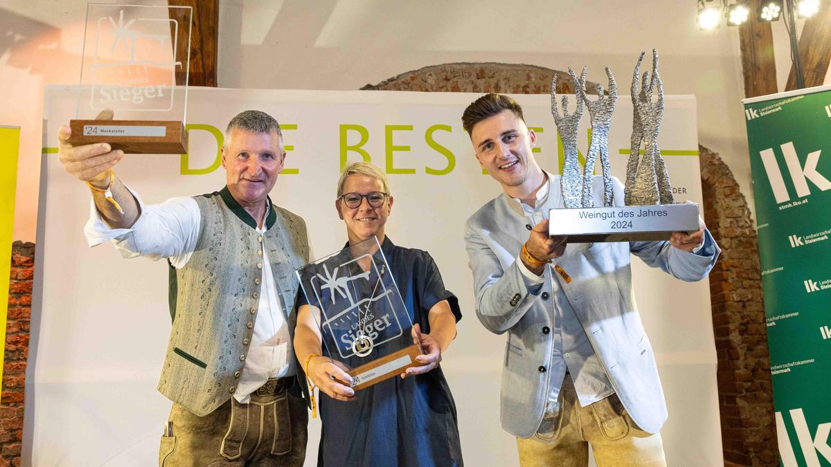 Doppellandessieger und „Weingut des Jahres“: Eduard, Susanne und Mathias Weber  aus St. Stefan ob Stainz