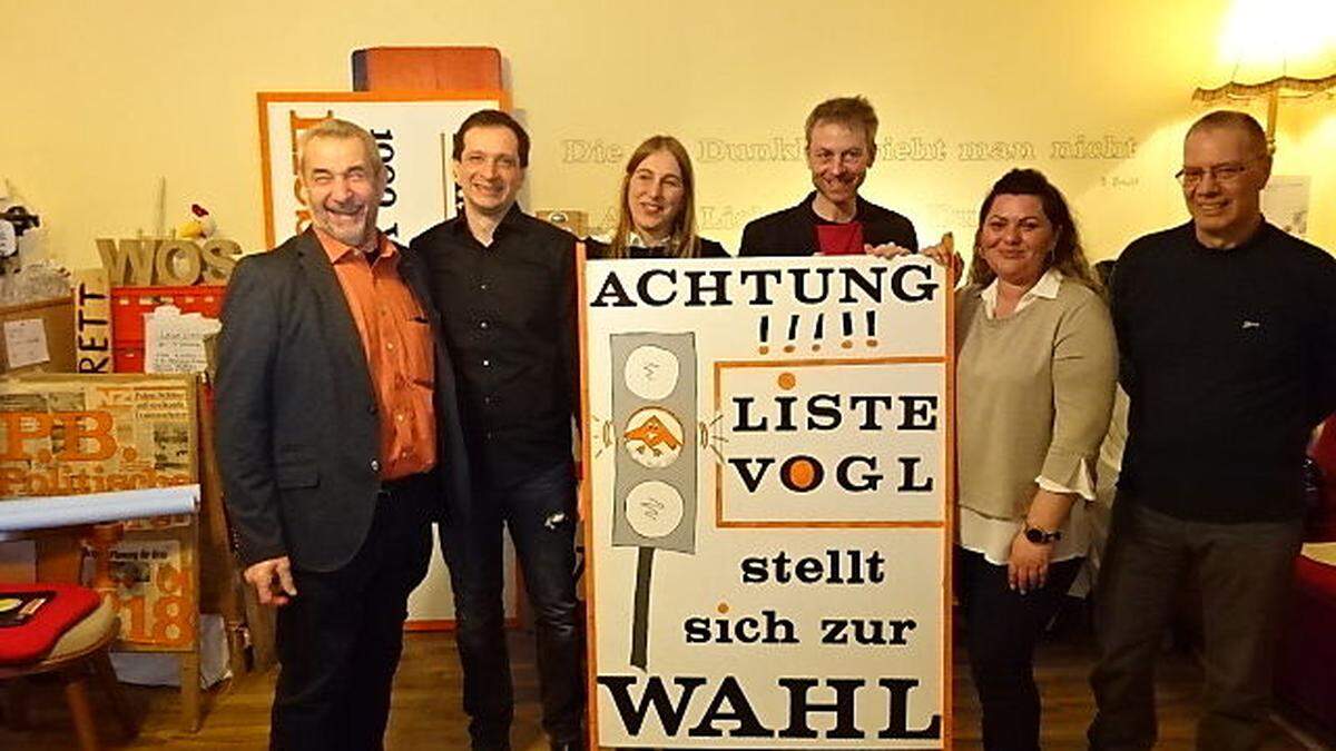 Peter Vogl, Christian Seidl, Sabine Aigner, Helmut Schlatzer, Michaela Maier und Robert Dalmolin stellen sich der Wahl