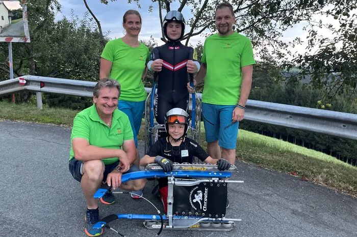 Hinten: Angelika Petzl, Luca Reininger, Andreas Petzl. Vorne: Karl Hartinger und Gregor Petzl.