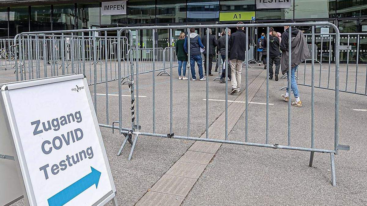 Test- und Impfstraße in Graz