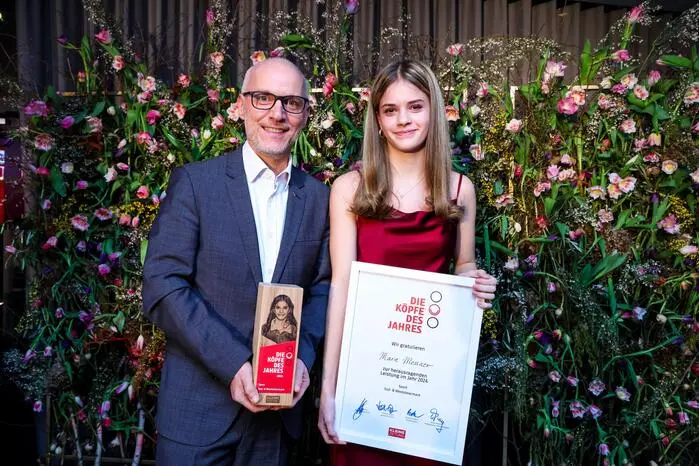 Kategorie Sport: Marie Messner mit Sponsorenvertreter Christian Ulrich (Volksbank Steiermark)