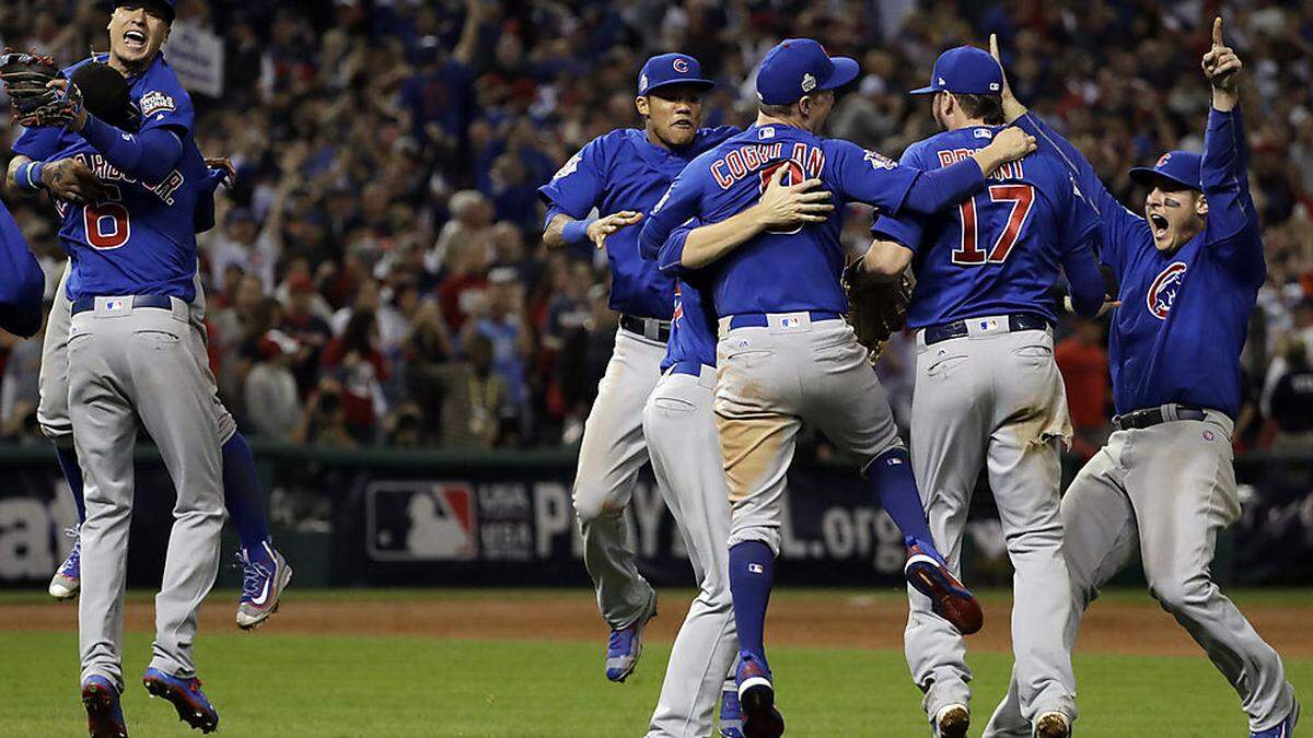 Die Spieler der Cubs jubelten über den Titelgewinn