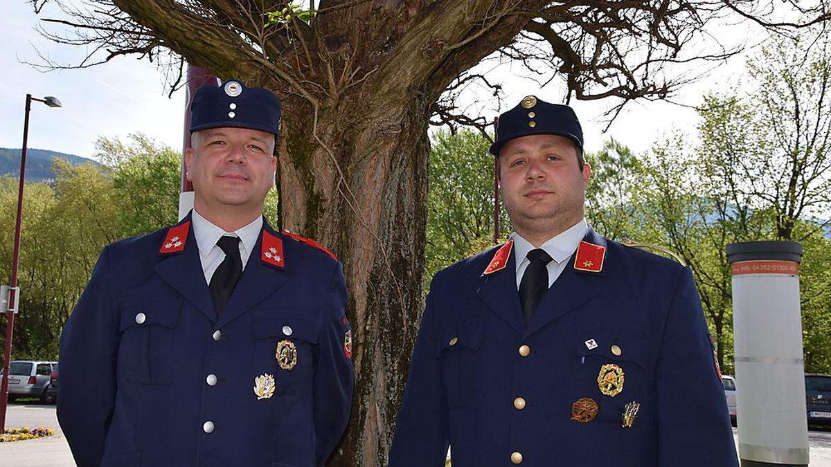 Bilden die neue Führungsspitze der Feuerwehr St. Stefan: Kommandant Mario Darmann und Stellvertreter Wolfgang Arzberger junior