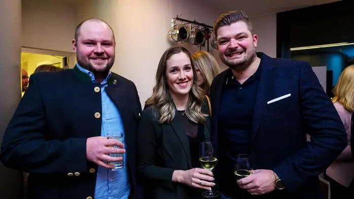 Berni Reinwald, Julia und Andreas Haidinger bei der diesjährigen obersteirischen Gala der Köpfe des Jahres im Styria Media Center in Graz