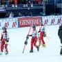 SAALBACH,AUSTRIA,04.FEB.25 - ALPINE SKIING - FIS Alpine World Ski Championships Saalbach 2025, mixed team parallel, opening ceremony. Image shows the disappointment of Stephanie Brunner, Julia Scheib, Stefan Brennsteiner and Dominik Raschner (AUT).
Photo: GEPA pictures/ Harald Steiner