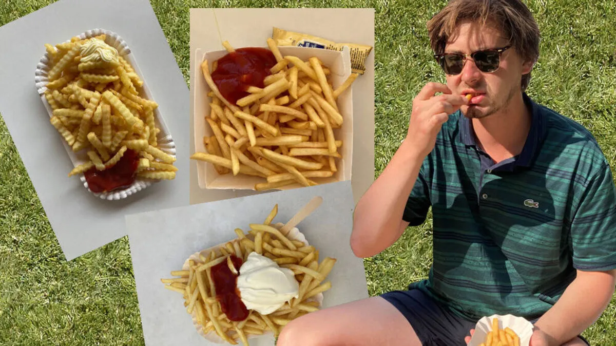 Harter Härtetest: Unser freier Mitarbeiter Jakob Thaller hat sich durch das Pommes-Angebot in den Grazer Freibädern getestet