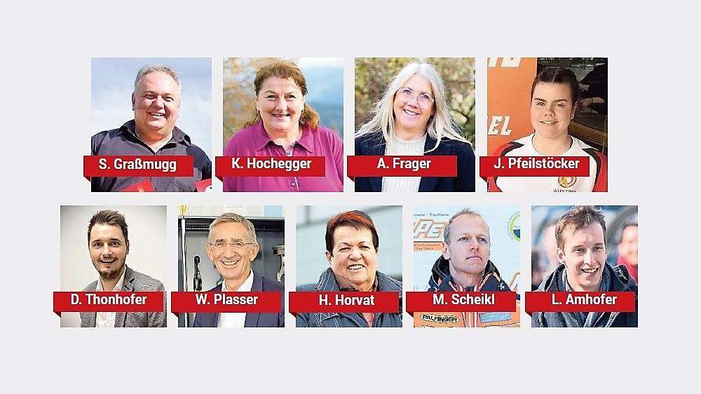 Die neun Mürztaler Kandidaten für die &quot;Köpfe des Jahres&quot;
