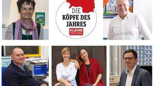 Die Nominierten: Marianne Gruber, Günter Leitner, Hannes Merl, Maggy Kubli und Sarah Schanes sowie Stefan Pogatscher