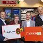 Philipp Turneretscher, Geschäftsleiter Socar Österreich, Stationsleiterin Iris Schröcker, Axel Galli, Gebietsleiter Spar Express und Socar-Gebietsleiter Erwin Spannring