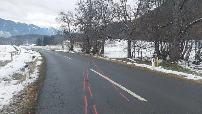An dieser Stelle auf der Göltschacher Straße kam es zum tragischen Unfall