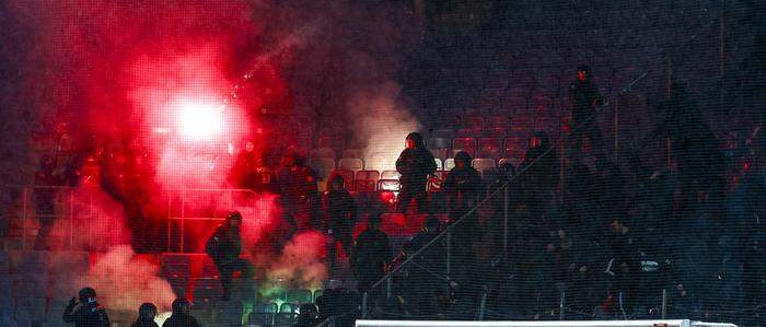 Ausschreitungen begleiteten im November 2023 das Achtelfinal-Spiel im ÖFB-Cup zwischen GAK und Sturm Graz