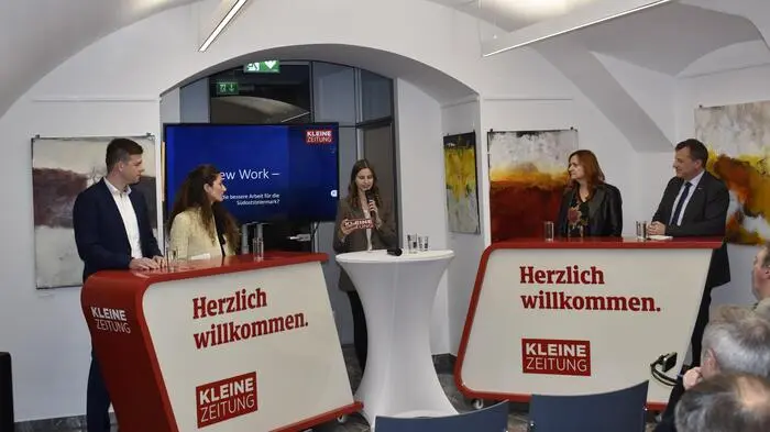 Bei der Podiumsdiskussion im Regionalbüro der Kleinen Zeitung Feldbach drehte sich alles um das Thema „New Work“