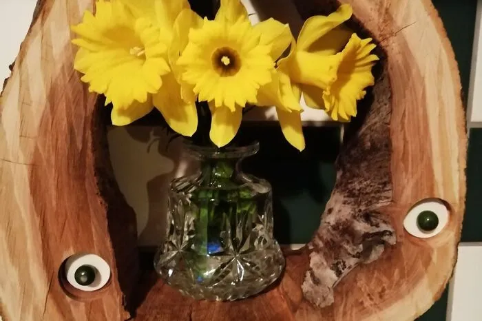 Diesen Osterhasen hat Werner Pühringer aus Vordersdorf bei Wies liebevoll aus einem alten Baumstamm gebastelt.