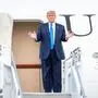  October 15, 2020, Miami, Florida, U.S: President Donald Trump arrives at Miami International Airport and disembarks from Air Force One on the way to campaign events in Miami. Miami U.S - ZUMAe124 20201015_zap_e124_007 Copyright: xOritxBen-Ezzerx